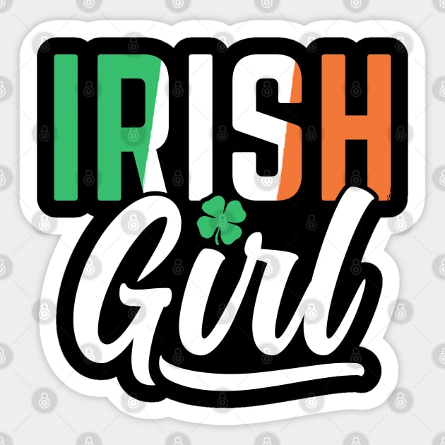 Irish Girl Shamrock Funny St Patrick's Day Gift For Women Girls Sticker by HCMGift